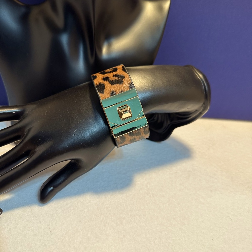 Animal Print Bracelet with Gold Metallic Closure